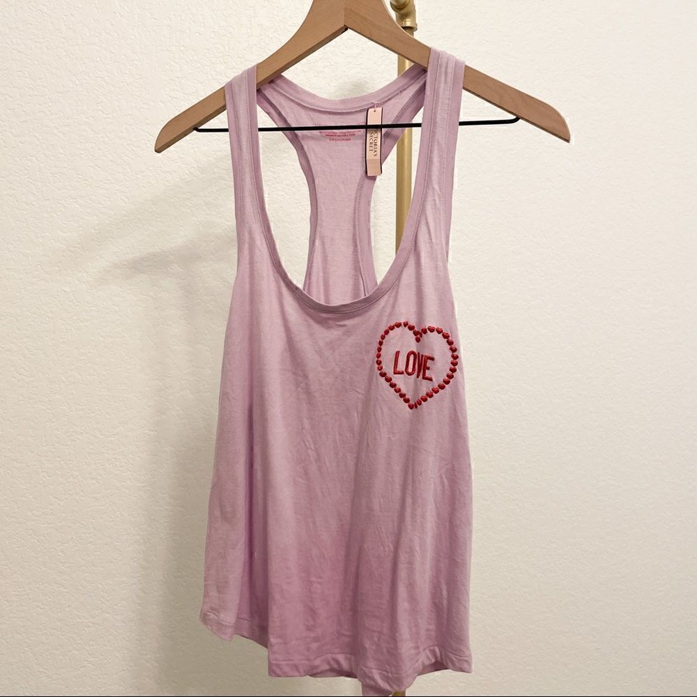 Victoria’s Secret NWT Love Embroidered Tank Top SMALL
